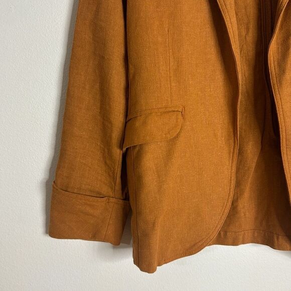 Pinkfilosopy ladies rust open front linen boyfriend blazer size smalll - Picture 3 of 9